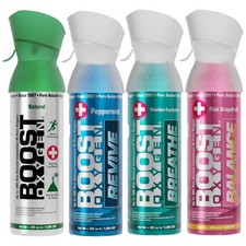 Boost Oxygen Natural Portable 5 Liter Pure Oxygen Variety Canister 4 Pack 