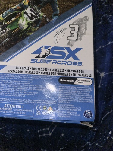 SX Supercross Kawasaki KX450F Eli Tomac #3 Green 1:10 Spin Master New Rare 1st - Picture 7 of 10