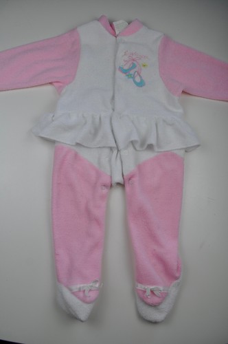 Vintage Baby Girl One Piece Ballet Tiny Dancer Terry Cloth
