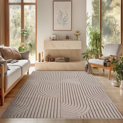 SIMPEX Teppich Bouclé Schlingenflor Weich Schlafzimmer Wohnzimmer Esszimmer