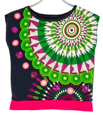 Desigual Kids Girls Round Neck Sleeveless Shirt Size 9 - 10 Years