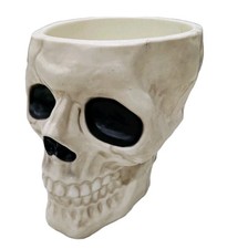 Extra Large Cream Plastic Skull Candy Planter Jar Display Home Decor Halloween