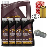 MotoröL Filter Set Mannol 5W40 9 Liter + Schraube FüR Mercedes Vito Viano W639