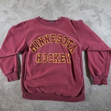 Vintage Minnesota Golden Gophers Sweatshirt Mens Large Red NCAA Hockey Gray Bear
