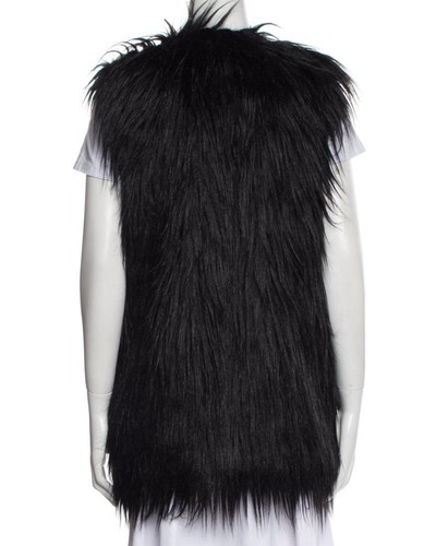 Zadig & Voltaire Fete Yeti Black Faux Fur Vest S NWOT $348 - Picture 7 of 9