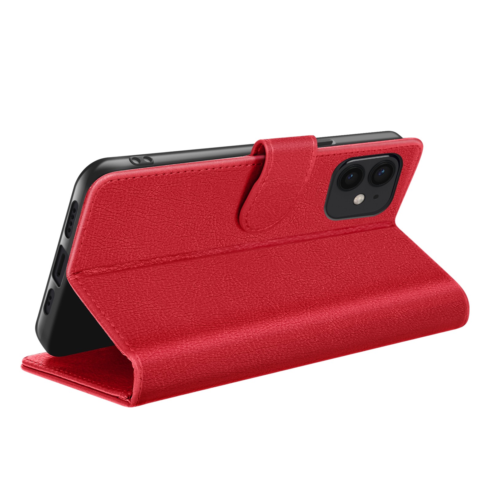 Coque iPhone 12 Mini rouge Zanaé avec support à rabat pratique - 2