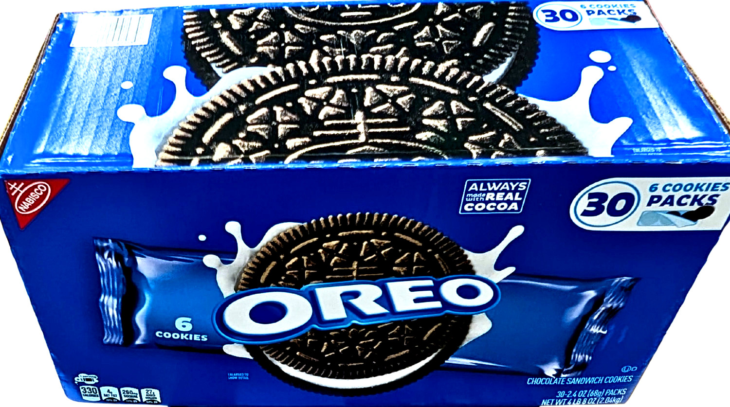Oreo Chocolate Sandwich Cookies 30 Packs x 2.4 Oz EXP 08/2026