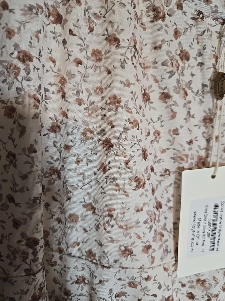 Vestido Mia Joyfilm Niñas 14 Neutro Floral Milana Maxi Pradera Boho Volantes Foto 2 de 4