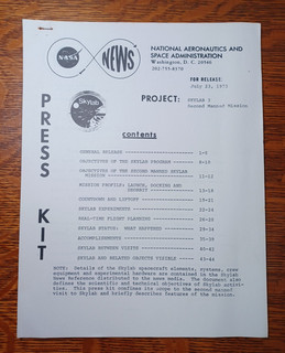 1973 Old NASA Space Skylab 1 2 News Press Kit Manual Stapled Booklet JRR22