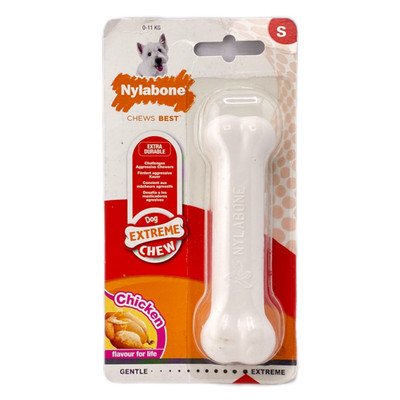 Nylabone DuraChew Chicken S   Robustes Kauspielzeug für Hunde, aromatisiert