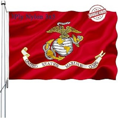 #ad US Marine Corps USMC Military Flag 3x5 Outdoor Double Sided OFFICIALLY LICENSED $24.88