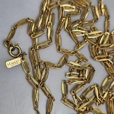 Vintage Monet Necklace Chain Extra Long Flapper Length Paper Clip Gold Tone 