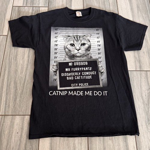 T-shirt maglietta gatto divertente regalo erba gatta fatta me fare Mr. Furrypants unisex nero M