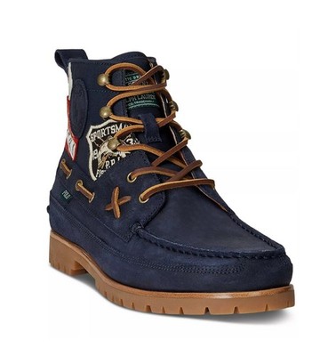 POLO RALPH LAUREN Men's Ranger Mid Suede&Twill Patch Work Boot