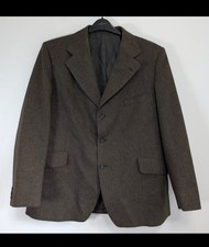 Magee 2 Piece Suit Mens Blazer 43S Trousers 32" Brown Tweed Heavy Wool Vintage