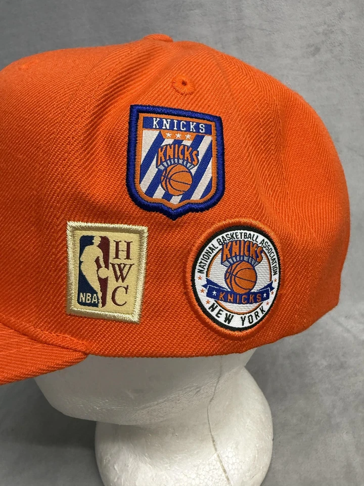 Gorra New York Knicks Snap Back para hombre talla única naranja NBA baloncesto HWC retro Foto 3 de 4