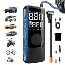 Tire Inflator Portable Air Compressor, 150PSI Cordless Car Pump with Auto Shu...