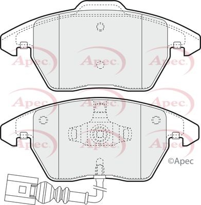 APEC Front Brake Pad Set for VW Jetta TDi 105 CAYC 1.6 April 2010 to April 2015