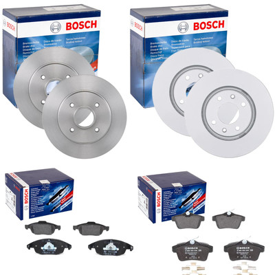 BOSCH BREMSSCHEIBEN + BELÄGE VORNE + HINTEN passend für PEUGEOT 5008 CITROEN C4 