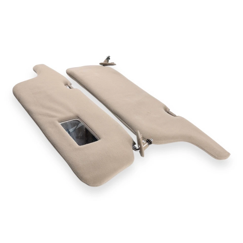 1992-1996 Toyota Camry Driver & Passenger Side Sun Visor Pair Tan Brown Cloth - Image 3 of 4