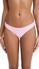 NWT Pilyq Champagne M Solid Pink Ruched Cheeky Bikini Swim Bottom 117858