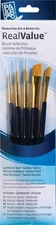 Princeton Artist Brush Synthetic Gold Taklon Real Value Brush Set-5/Pkg