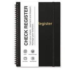 Check Registers for Personal Checkbook, Spiral Large Check Register Book, Bud...