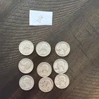 Set 9 Silver Quarters 90% Silver  1964-1959 lot  #106