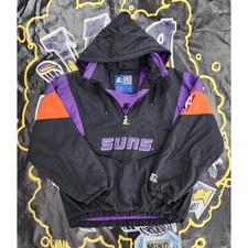 Vintage 90s Phoenix Suns Starter Pouch Jacket Black Purple M/L