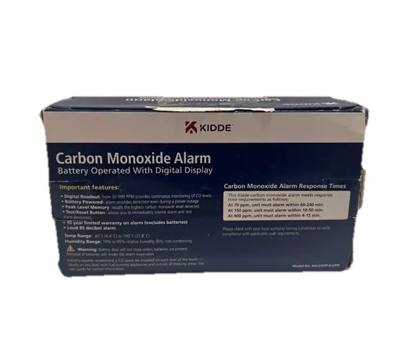 Kidde Basic Detector co Alarme KN-COPP-B-LPM (C12-2) CAIXA ABERTA Novo B6 - Imagem 2 de 2