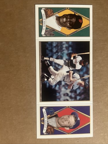 Willie Mays Mickey Mantle Center-Field Stars 1993 Upper Deck TripleFold BAT #137