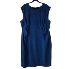 Adrianna Papell Blue Cocktail Dress Pencil Career Professional Women's 22W