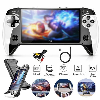 Neu X9 Retro Handheld Spielekonsole 5.5'' IPS HD Display 6000+ Spiele 128GB