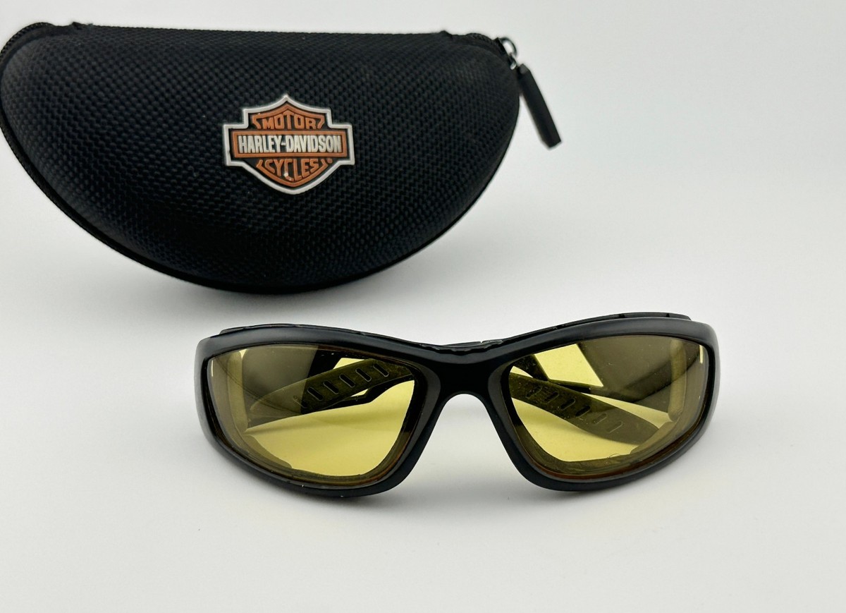 RARE Harley-Davidson VTG Riding Sunglasses Yellow Lens Foam Gasket