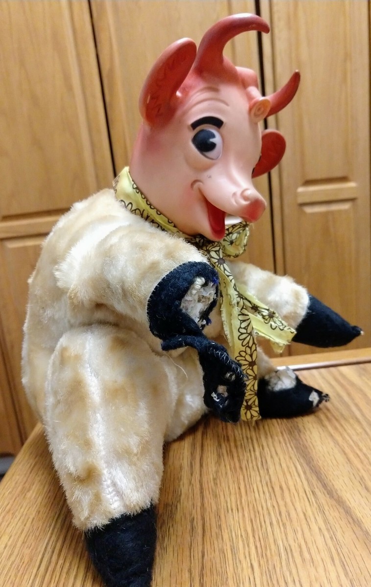 Vintage Borden Elsie The Cow Plush, Vinyl Head, 1950's, Dairy