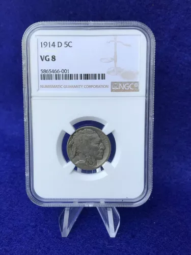 1914-D  BUFFALO NICKEL 5C *NGC VG8 Very Good* "Tougher Coin"
