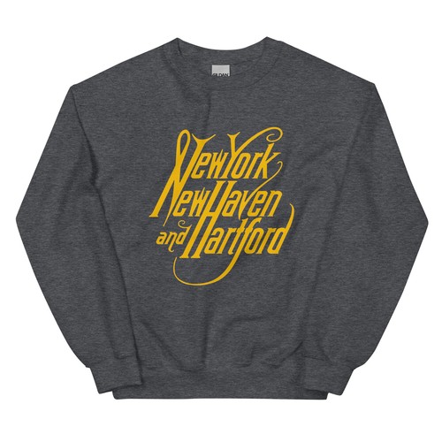 FELPA CREWNECK NEW HAVEN RAILROAD 1872 SCRIPT UNISEX NEW YORK HARTFORD NUOVA - Foto 6 di 6