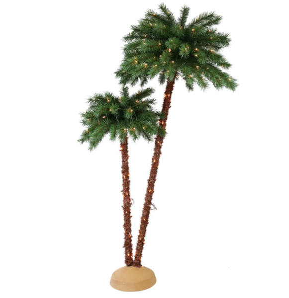 6 FT Prelit Artificial Palm Tree With 175 UL Lights Indoor Outdoor