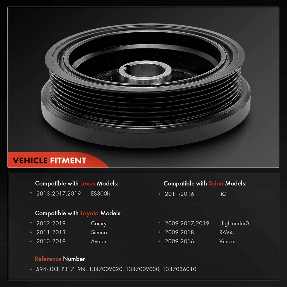 Equilibrador armónico para Toyota Camry RAV4 Sienna Highlander Lexus ES300h Scion tC Foto 2 de 4