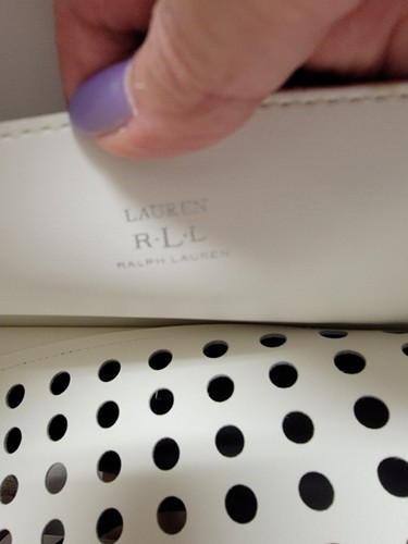Lauren by Ralph Lauren Black and White Leather Tote w/peekaboo design - PERFECT! - Picture 7 of 16
