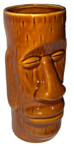 RARO Tótem Tiki Hawaiano Taza Vidrio Bar Cónico - Imagen 2 de 7