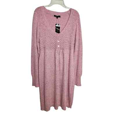 BCBGMaxAzria NWT Women's Pink Angora Wool Blend Sweater Dress Size L