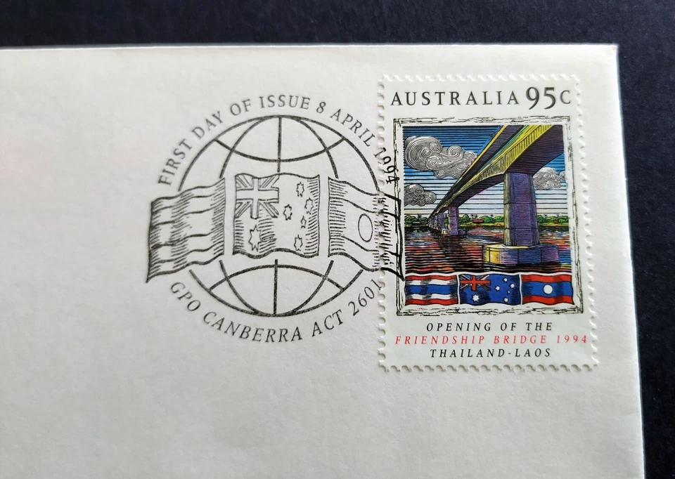 1994 Australia Opening of Friendship Bridge Thailand-Laos 1v Stamp FDC - Image 2 of 3