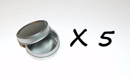 5 X 1-oz Round Slip-On Lid Cover Empty Survival Crafts Storage Tin Can Container - 第 1/2 張圖片