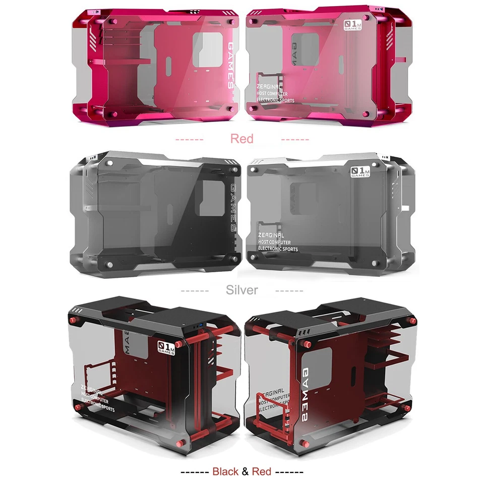 Desktop Computer Shell Case Aluminum Frame Tempered Glass Mini ATX Matx PC White - Image 4 of 4