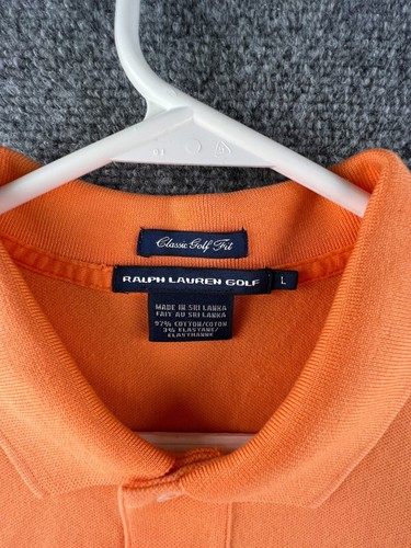 Ralph Lauren Golf Sleeveless Golf Fit Polo Large Orange Cotton Stretch Ladies - Foto 4 di 10