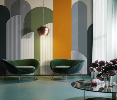 3D Simple Geometry Shape Self-adhesive Removeable Wallpaper Wall Mural