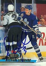 Sylvain Lefebvre autographed Hockey Card (Toronto Maple Leafs) 1993 TSC #48