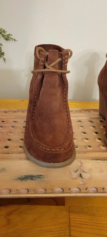 Botas botines bohemios con cordones marrón chocolate Lucky Brand talla 6M Foto 4 de 4