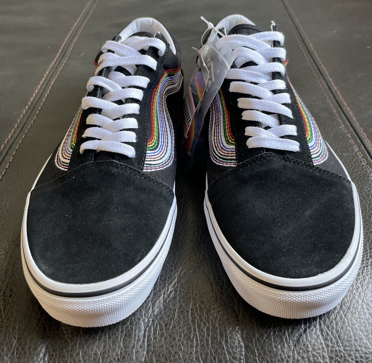 Custom Grey Striped Vans NEW VANS Off The Wall Men's Size Canvas